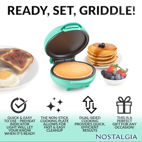 Nostalgia MyMini Teal Personal Electric Griddle - Picture 7 of 8